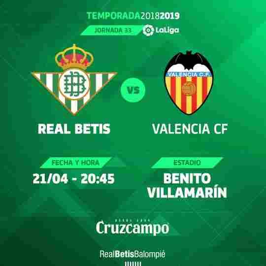 Ante el Valencia CF, el domingo 21 de abril a las 20:45 horas