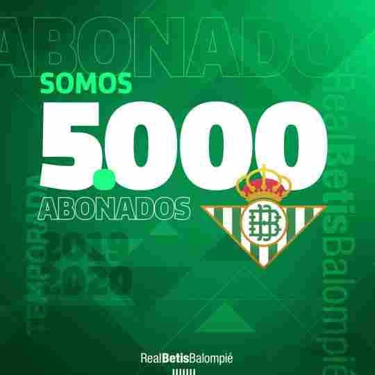 El Real Betis supera los 5.000 abonados
