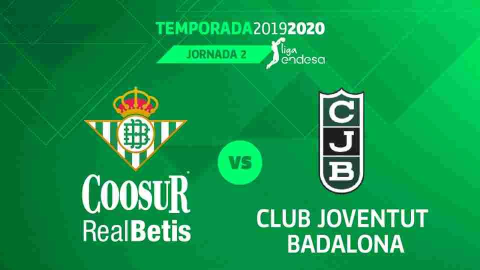 Coosur Real Betis - Club Joventut Badalona, domingo 29 de septiembre a las 17:00 horas