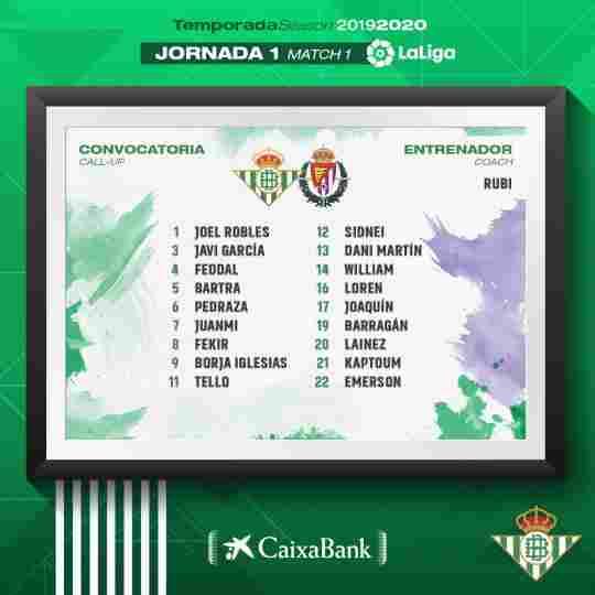 Lista de convocados para el partido contra el Real Valladolid