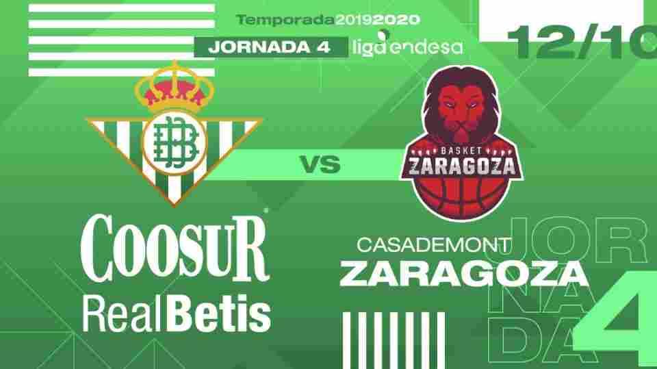 Precios e información para el partido del Coosur Real Betis ante el Basket Zaragoza