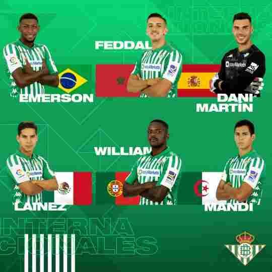 Calendario de los internacionales del Real Betis
