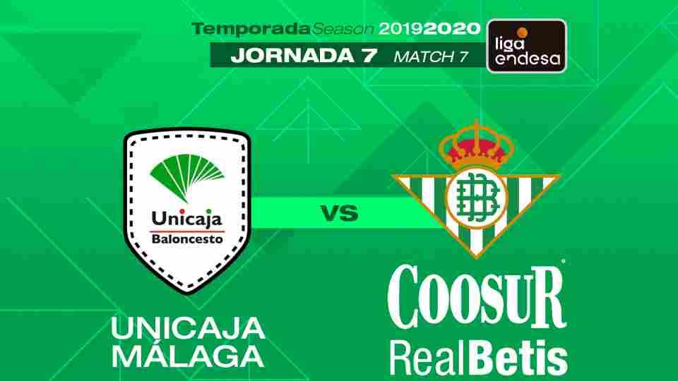 Unicaja CB - Coosur Real Betis, domingo 3 de noviembre a las 12:30 horas