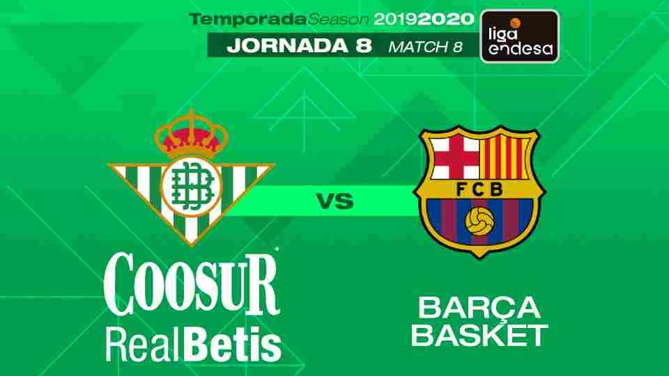 Coosur Real Betis - FC Barça Basket, domingo 10 de noviembre a las 12:30 horas