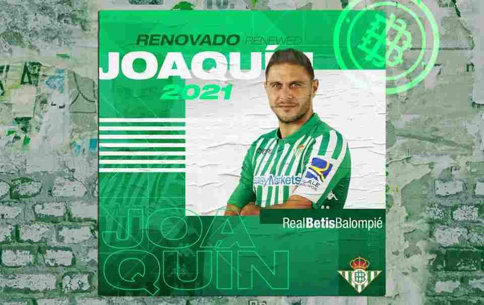 Joaquín renueva con el Real Betis hasta 2021
