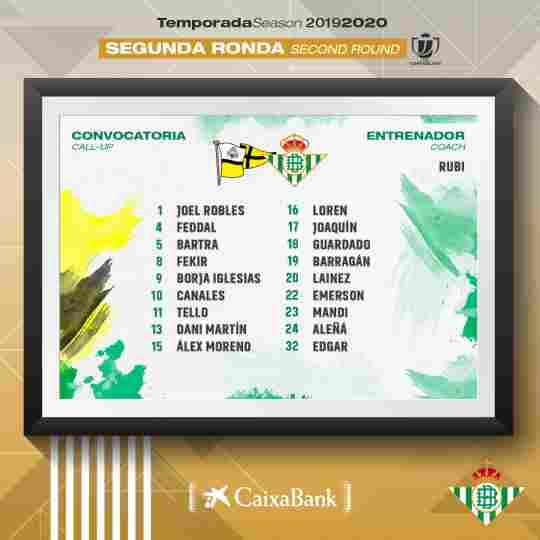 Lista de convocados para el partido contra el Club Portugalete