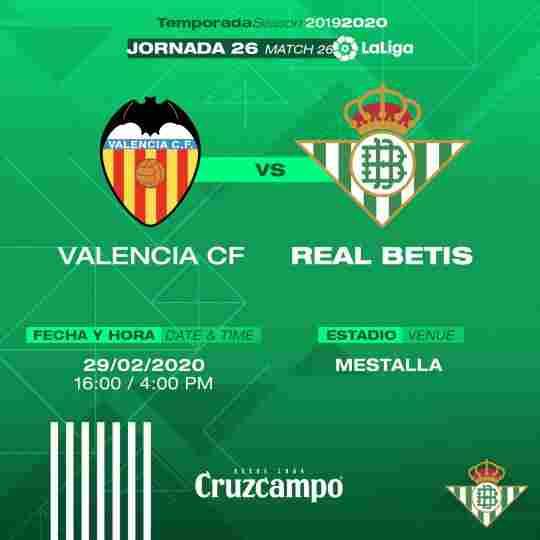 Ante el Valencia CF, el sábado 29 de febrero a las 16:00h