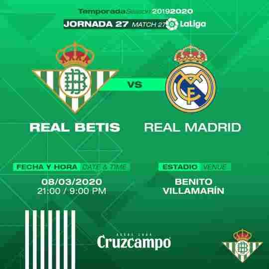Ante el Real Madrid, el domingo 8 de marzo a las 21:00 horas