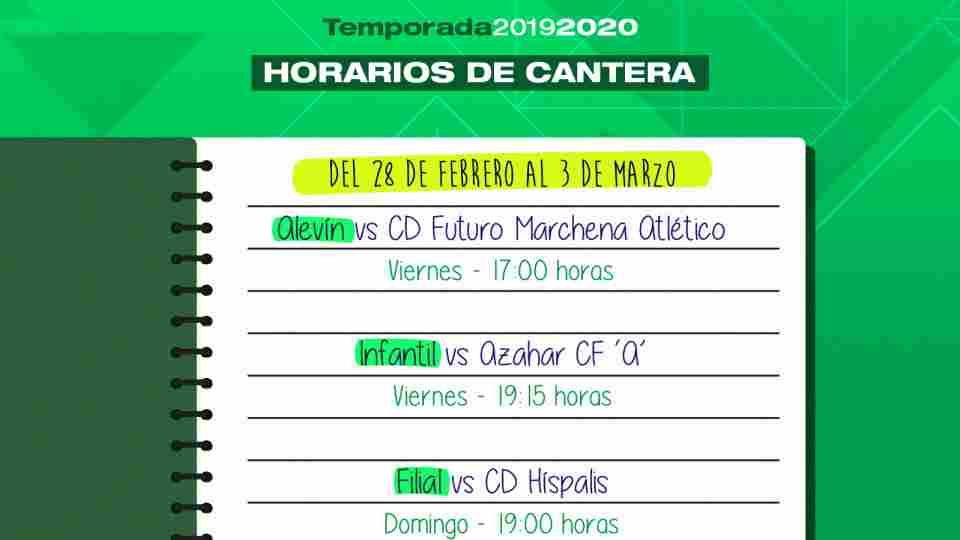 Horarios de cantera del Real Betis Féminas 