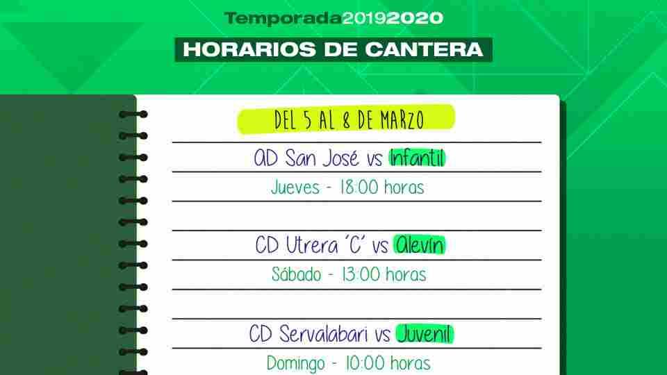 Horarios de cantera del Real Betis Féminas