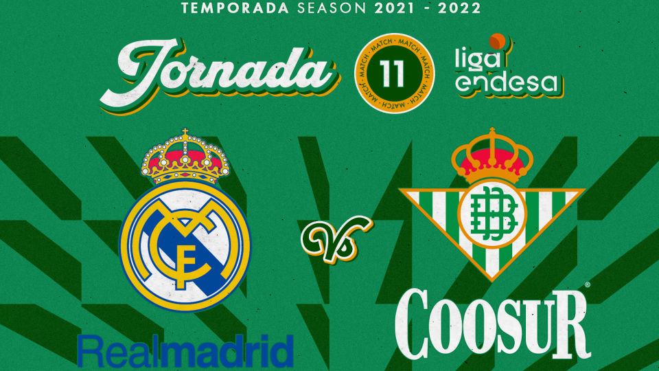 Real Madrid - Coosur Real Betis, domingo 21 de noviembre a las 12:30 horas
