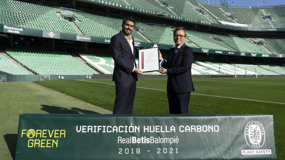 El Real Betis Balompié certifica la medición de la Huella de Carbono de sus últimas tres temporadas 