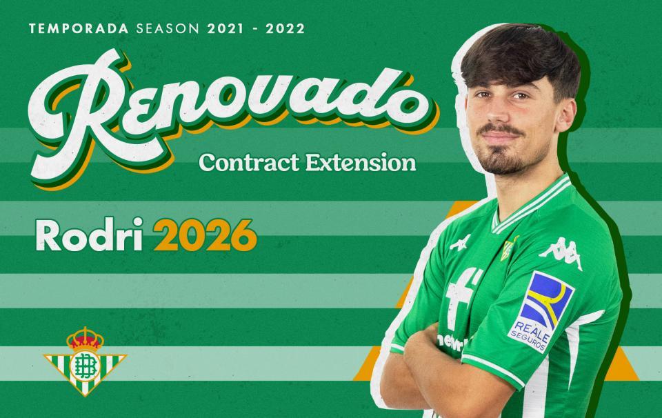 El Real Betis y Rodri amplían su vinculación