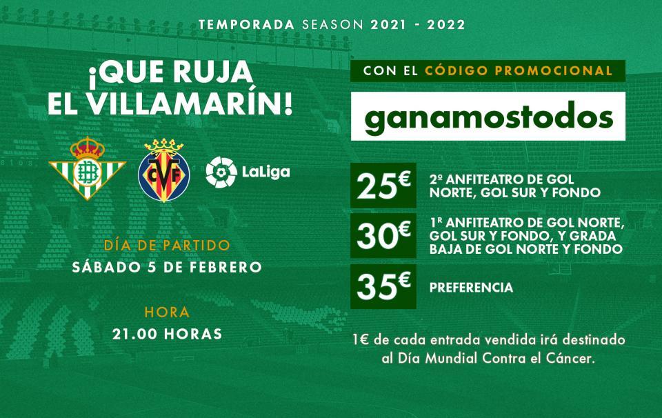 Promoción de entradas para el partido contra el Villarreal CF