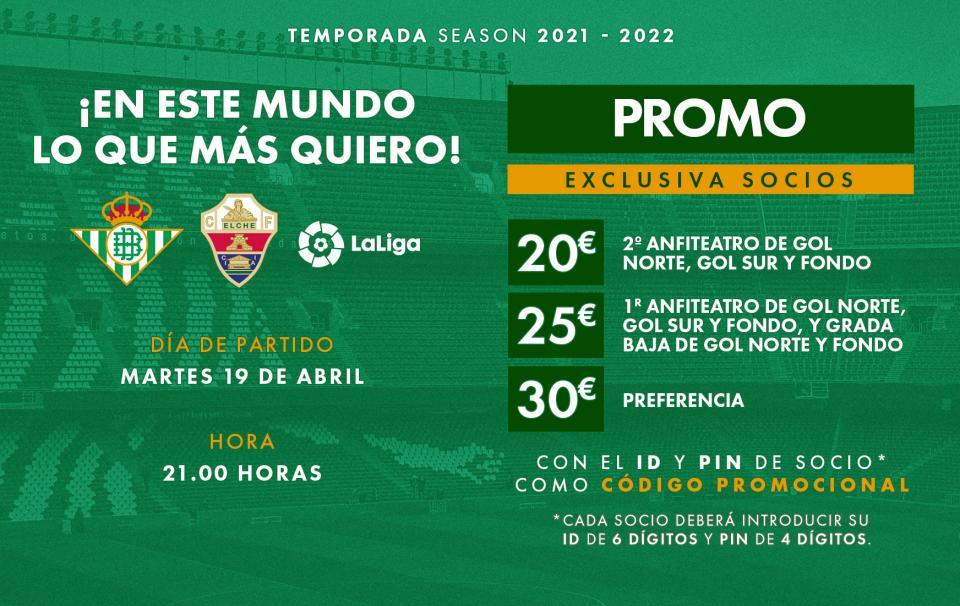 Promoción de entradas para el partido contra el Elche CF