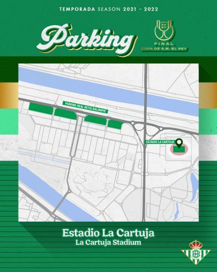 Los abonados del Real Betis podrán reservar plaza de aparcamiento en La Cartuja para la final de la Copa del Rey