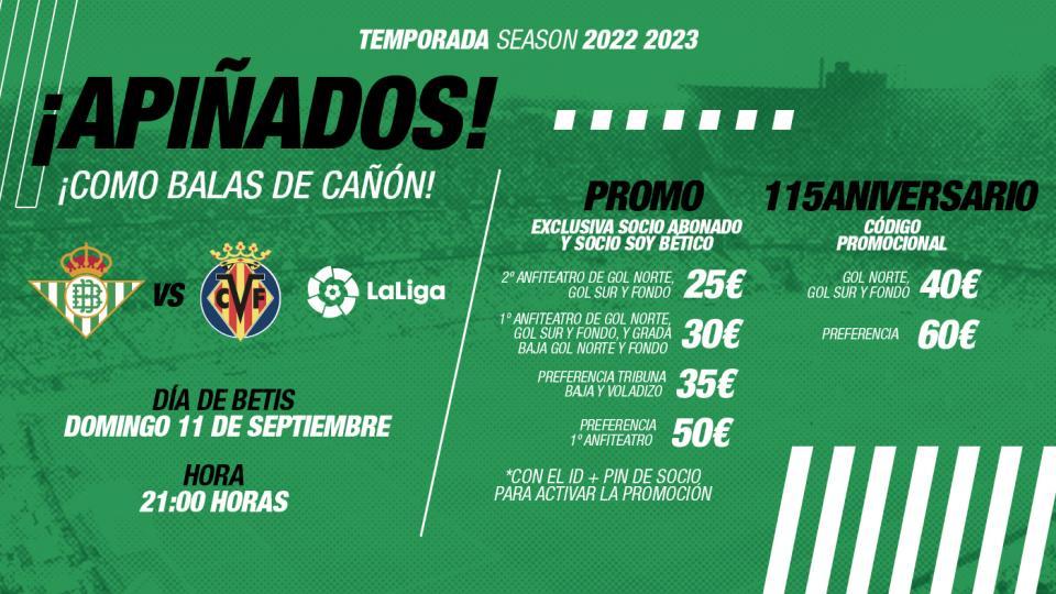 Promoción de entradas para el partido contra el Villarreal CF