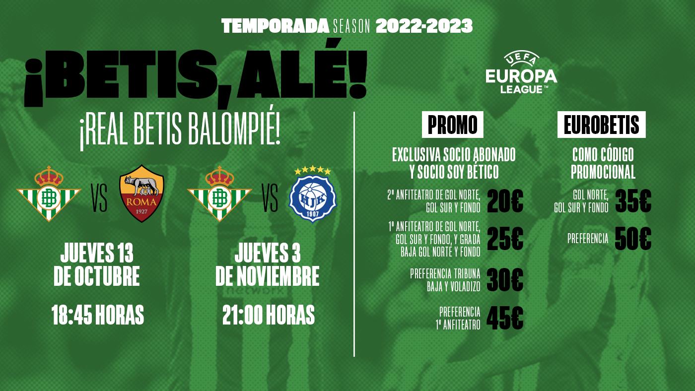 Promociones para los partidos contra la AS Roma y el HJK Helsinki