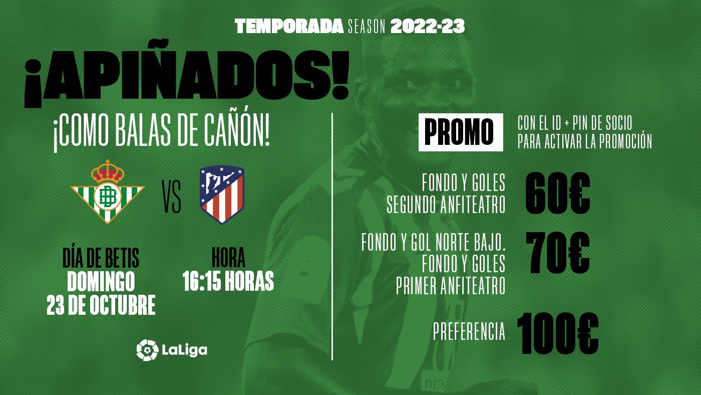 Promoción de entradas para el partido contra el Atlético de Madrid