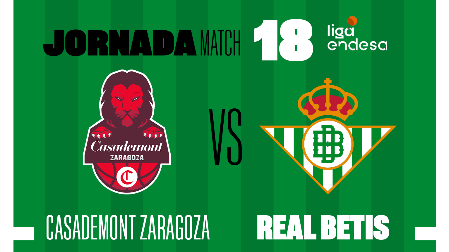 Casademont Zaragoza - Real Betis Baloncesto, domingo 29 de enero a las 20:00 horas