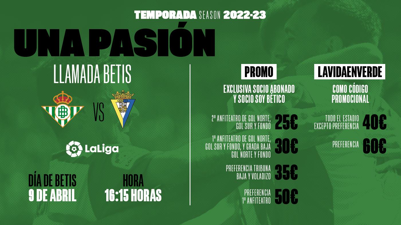 Promoción de entradas para el partido contra el Cádiz CF
