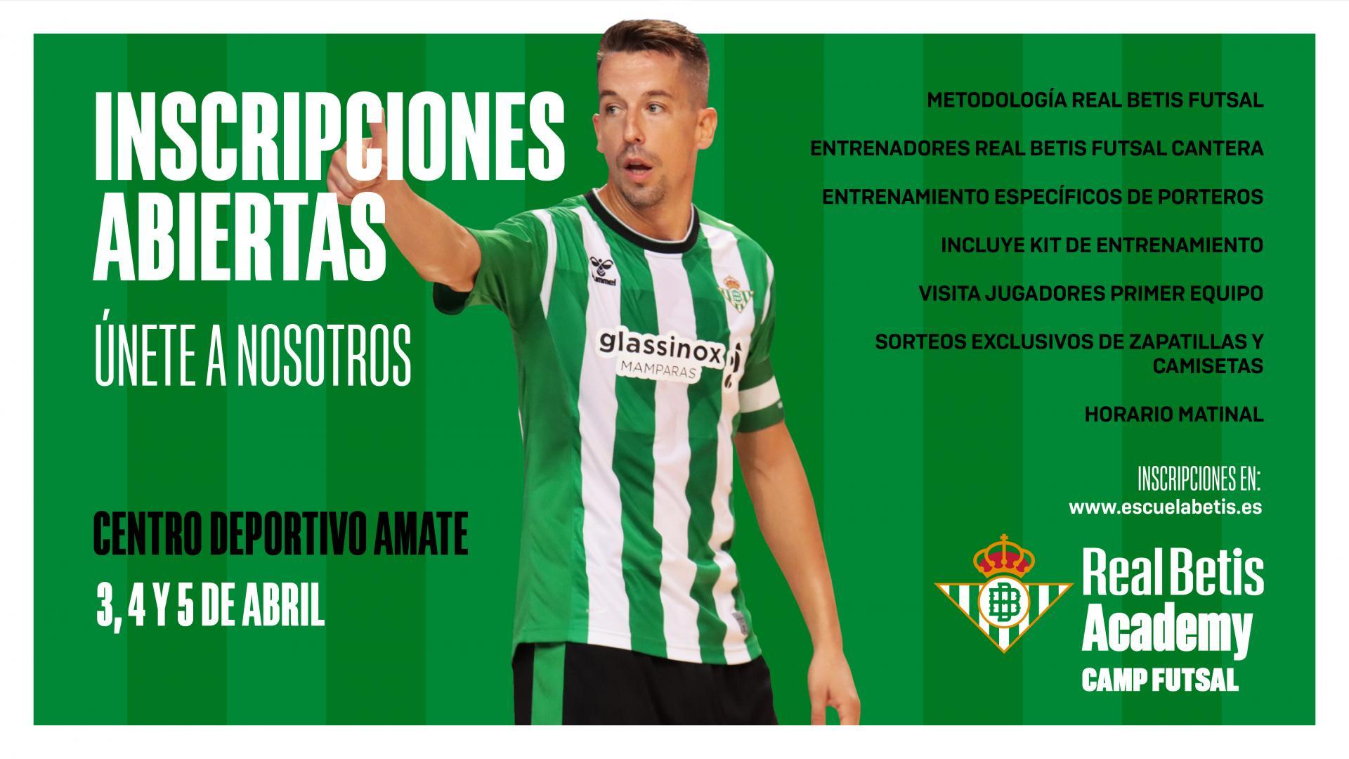 Real Betis Academy abre el plazo de inscripción para su primer campus de Futsal que se celebrará esta Semana Santa