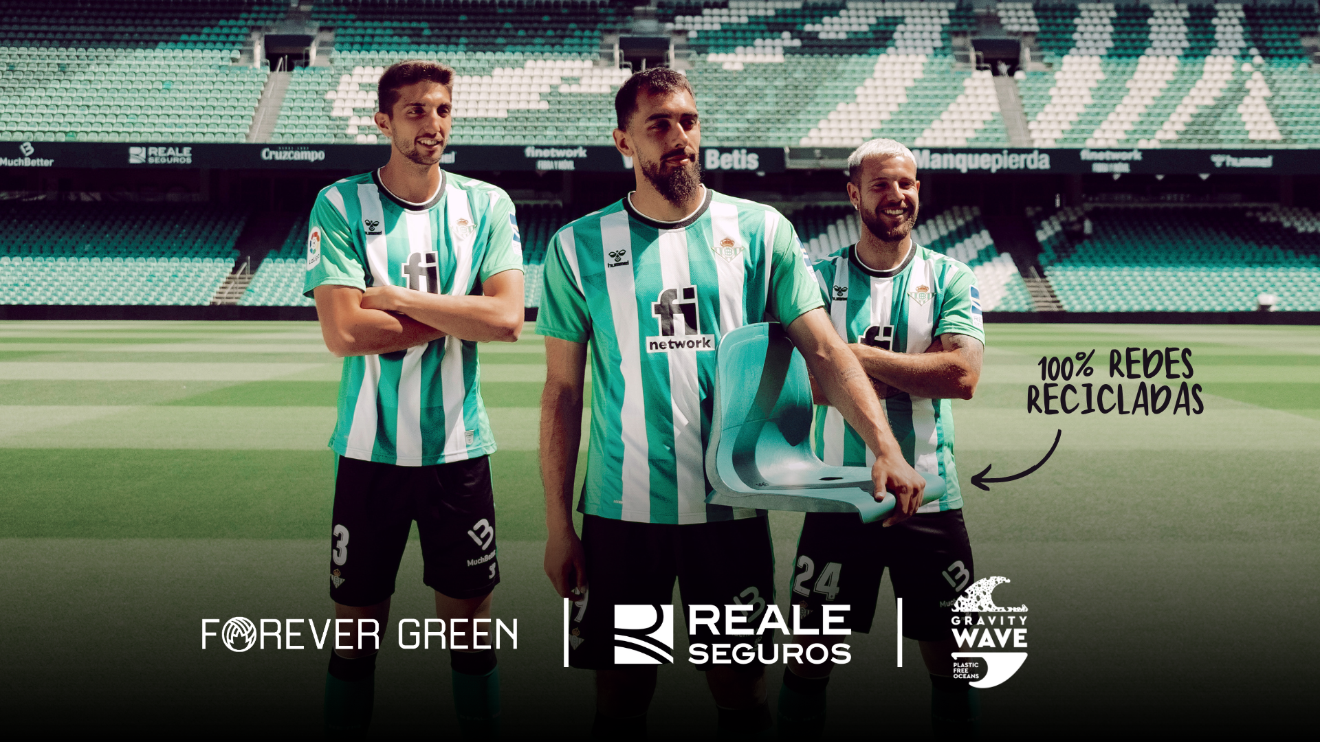 El Real Betis, Gravity Wave y Reale Seguros desarrollan los primeros asientos hechos 100% con redes de pesca retiradas de mares y puertos españoles