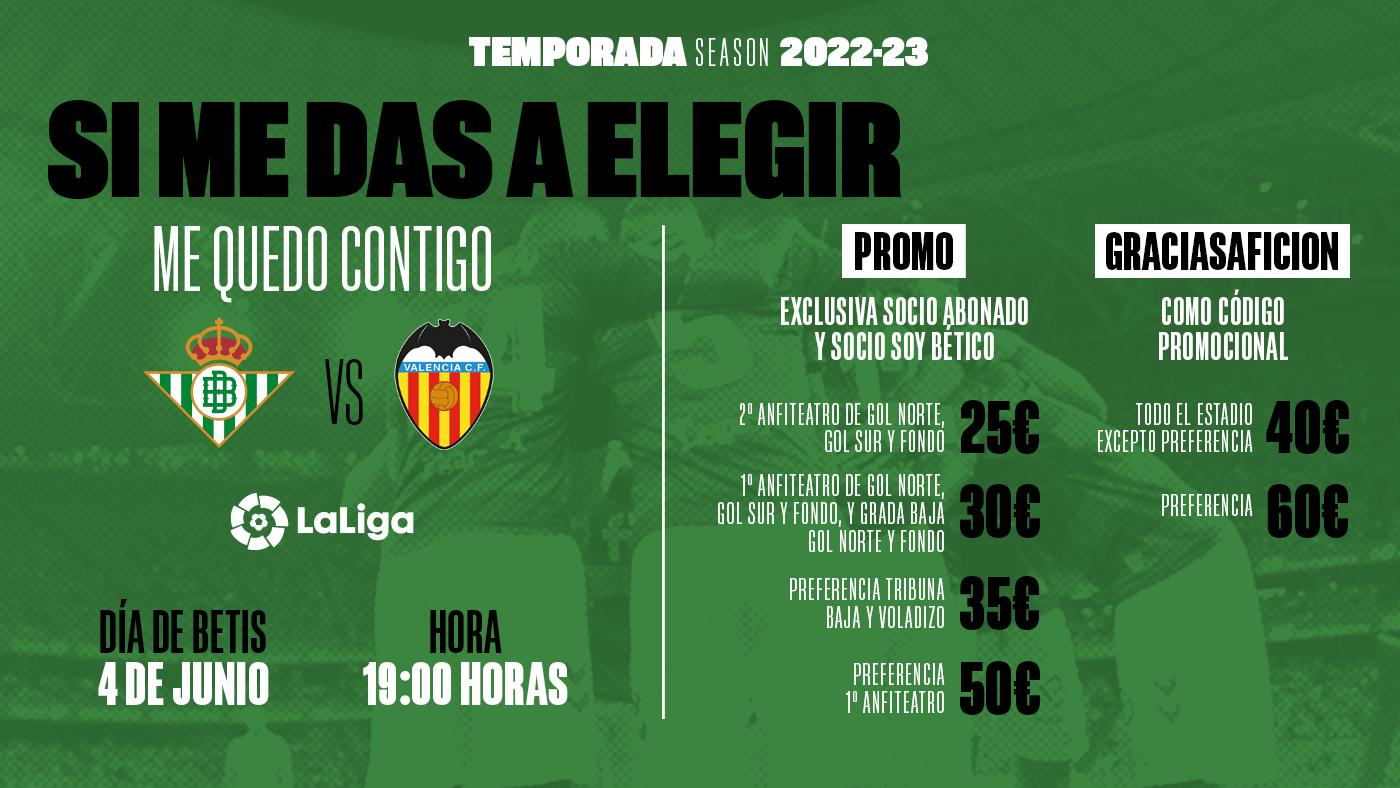 Promoción de entradas para el partido contra el Valencia CF