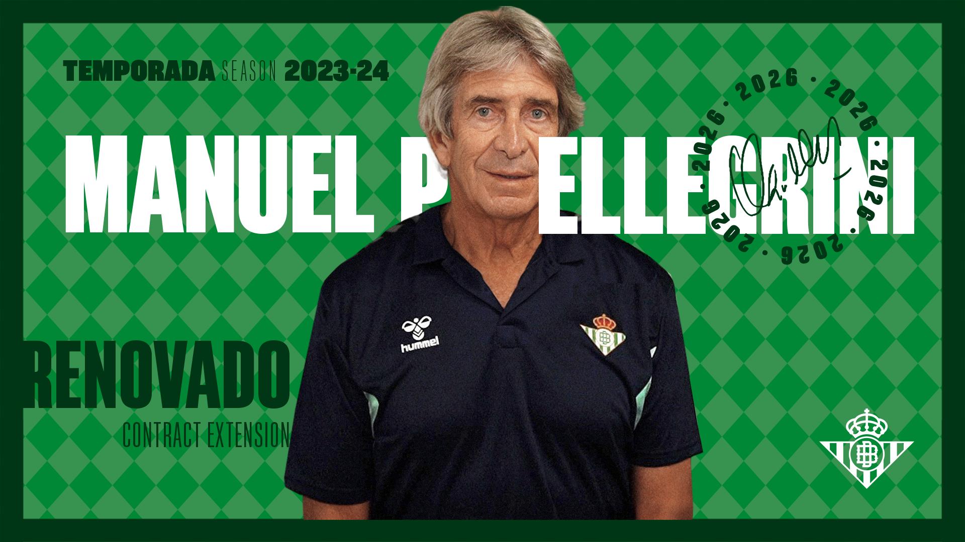 Manuel Pellegrini extiende su contrato con el Real Betis Balompié