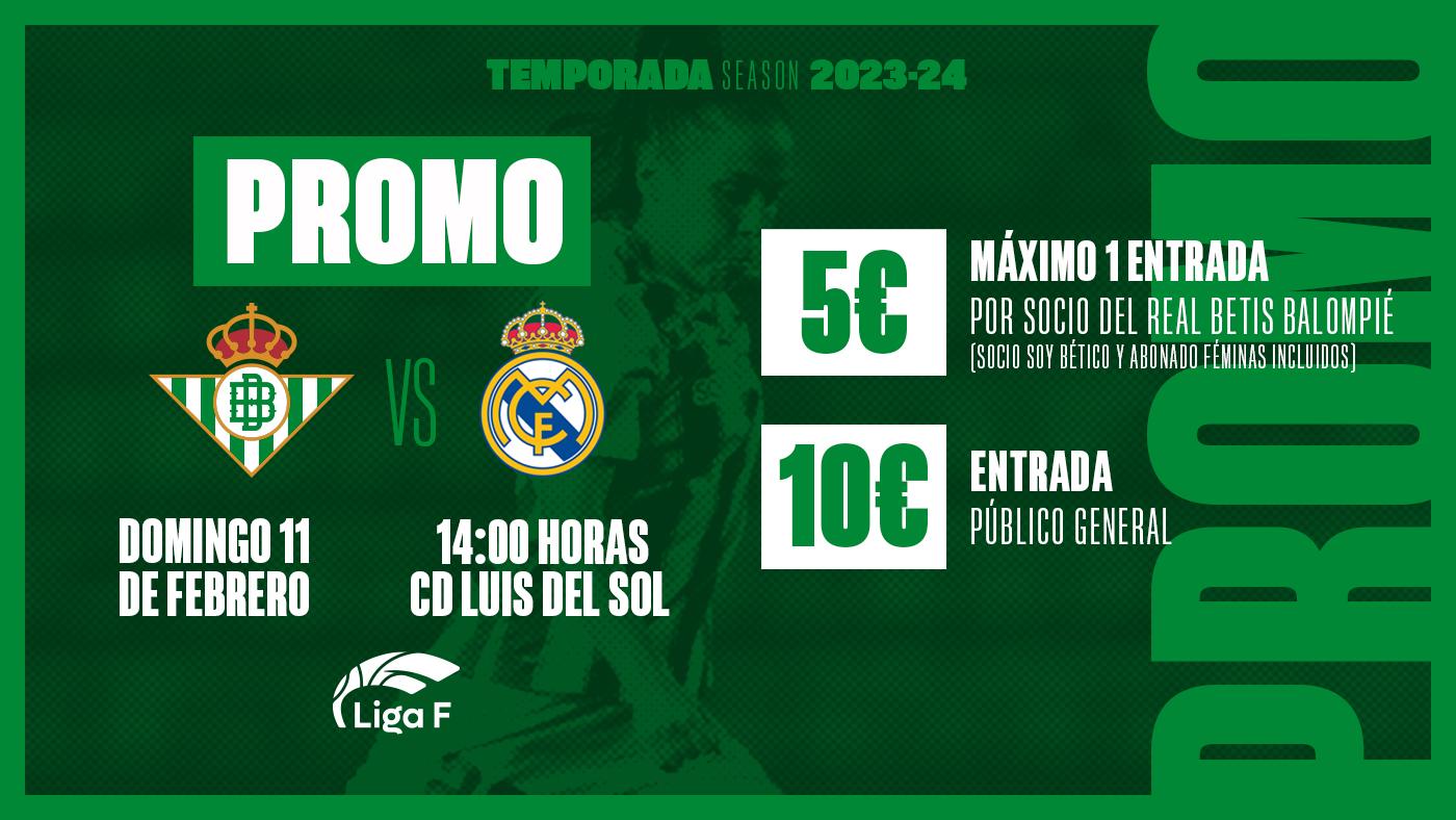 Entradas a 5€ y 10€ para el Real Betis Féminas - Real Madrid CF