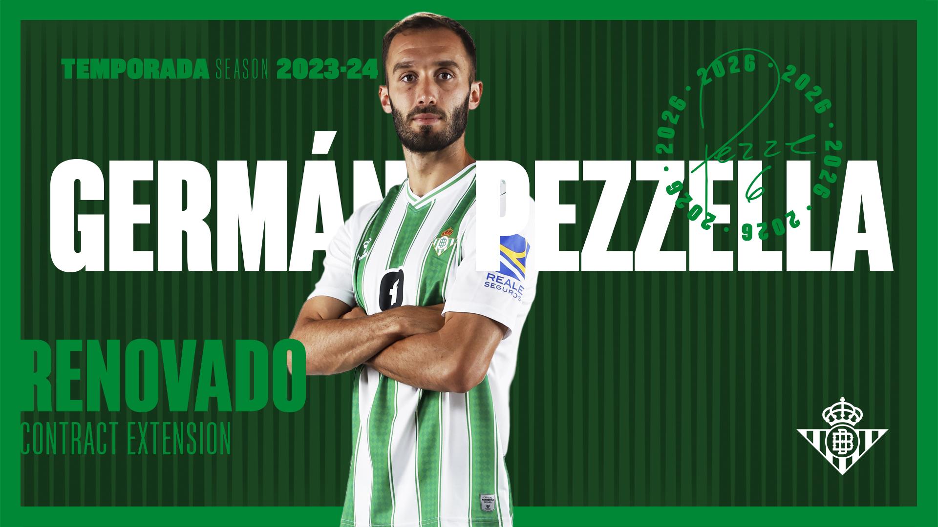Germán Pezzella renueva su contrato con el Real Betis