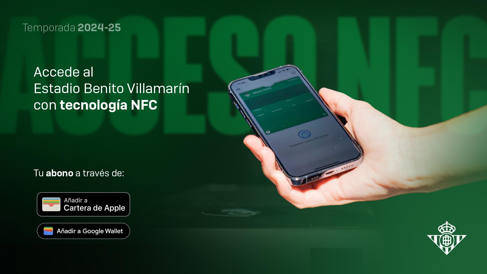 Los abonados del Real Betis podrán acceder a los partidos del Estadio Benito Villamarín con Apple y Google Wallet
