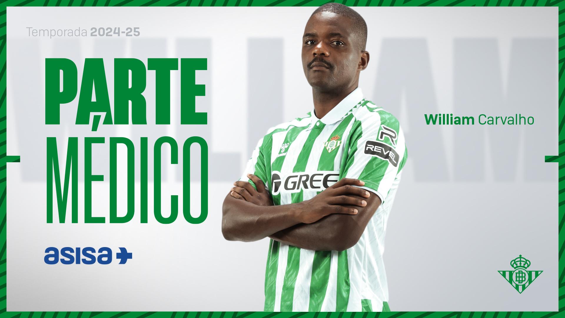 William Carvalho, intervenido con éxito de su rotura del tendón de Aquiles derecho