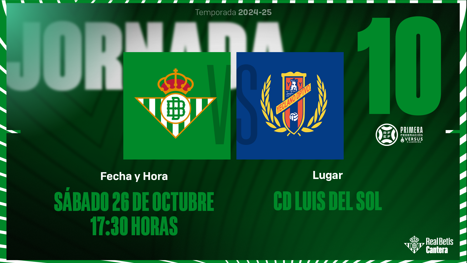 El Betis Deportivo-Yeclano Deportivo, el sábado 26 de octubre a las 17:30