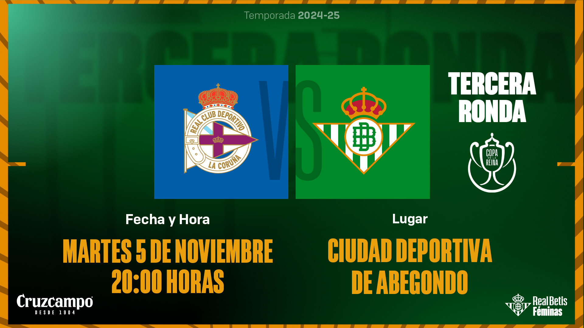 Deportivo Abanca - Real Betis Féminas, martes 5 de noviembre a las 20:00 horas
