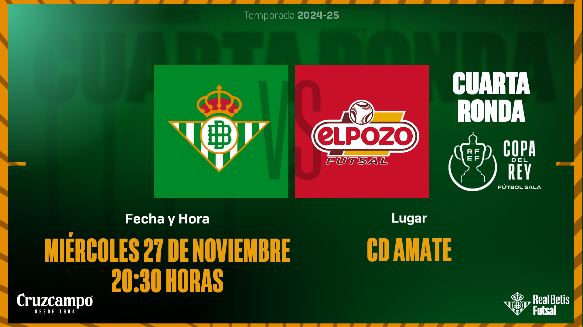 Real Betis-El Pozo Murcia, el miércoles 27 de noviembre a las 20:30 horas