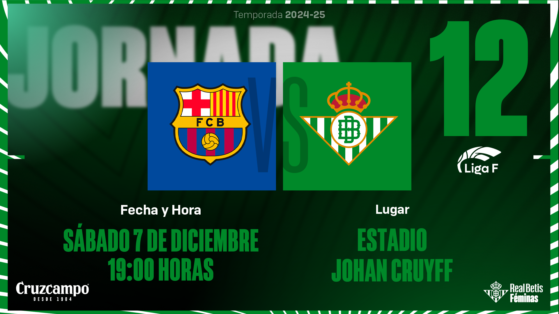 FC Barcelona - Real Betis Féminas, sábado 7 de diciembre a las 19:00 horas
