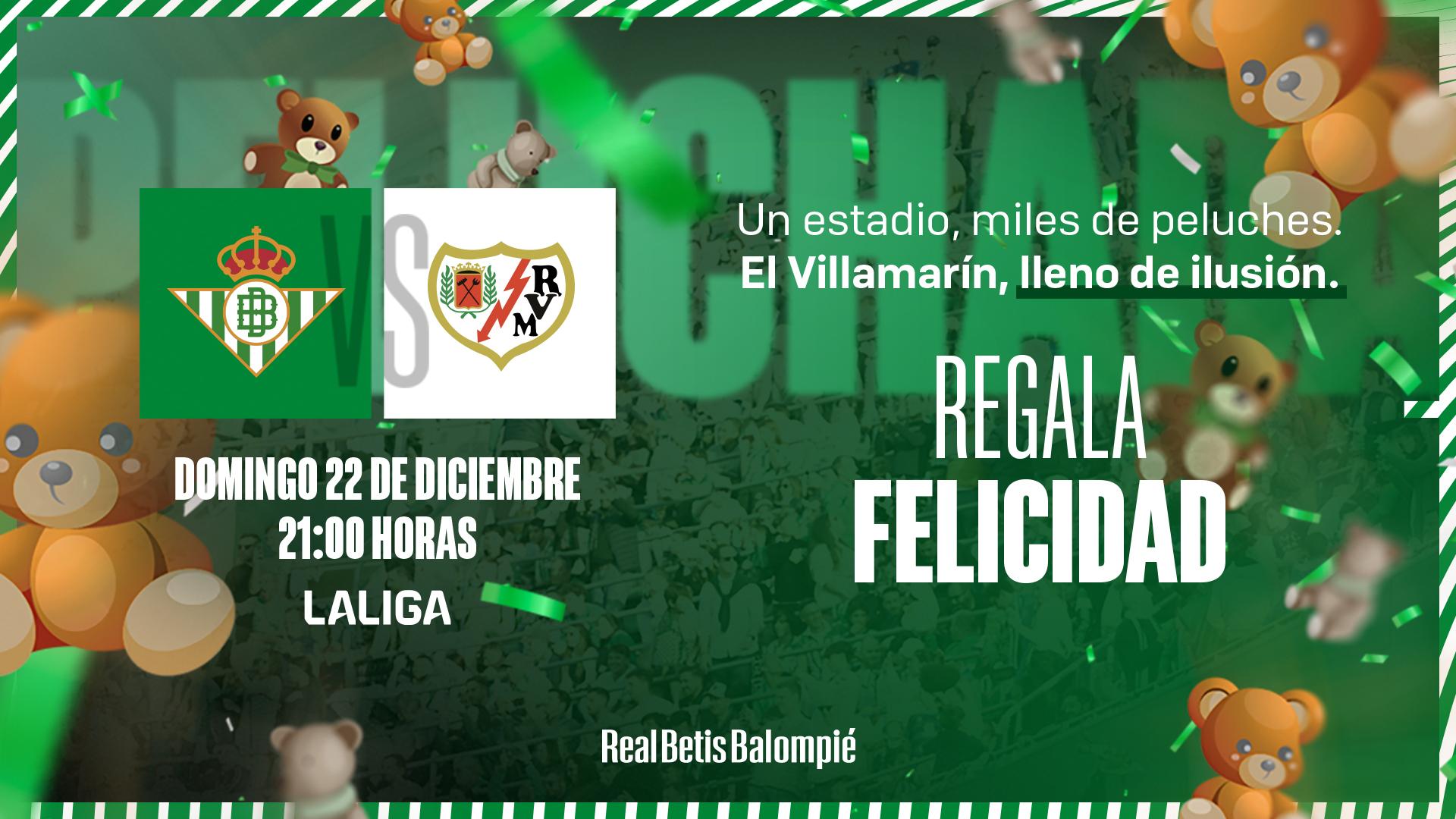 El Benito Villamarín acogerá su tradicional lluvia de peluches en el próximo Real Betis - Rayo Vallecano