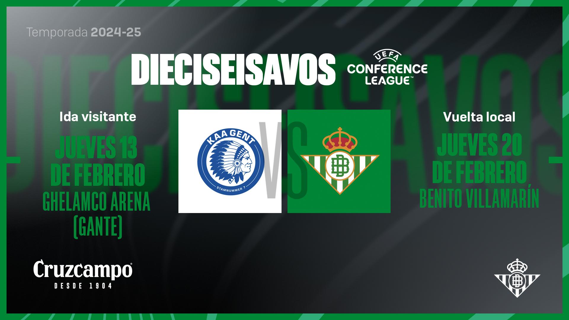 El Real Betis se enfrentará al KAA Gent en los playoffs de la UEFA Conference League