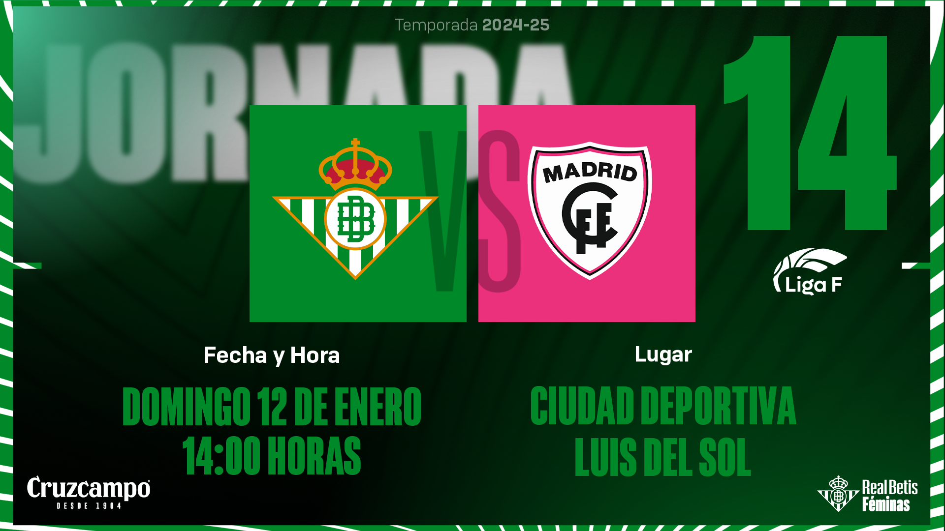 Real Betis Féminas - Madrid CFF, domingo 12 de enero a las 14:00 horas