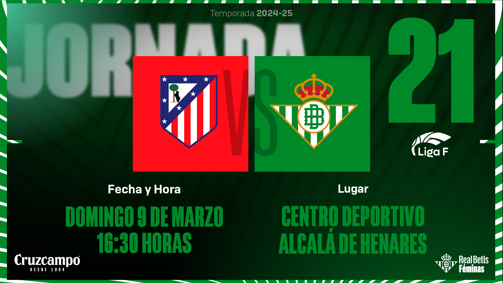 Atlético de Madrid - Real Betis Féminas, domingo 9 de marzo a las 16:30 horas