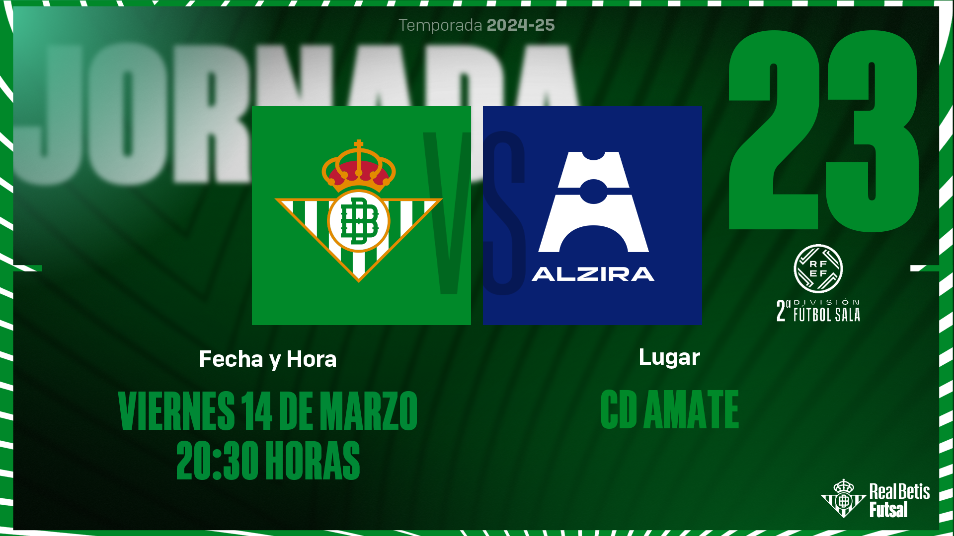 Real Betis Futsal-Family Cash Alzira, viernes 14 de marzo a las 20:30 horas
