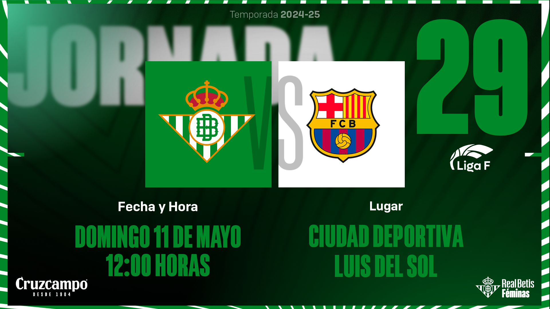 Real Betis Féminas - FC Barcelona, domingo 11 de mayo a las 12:00 horas