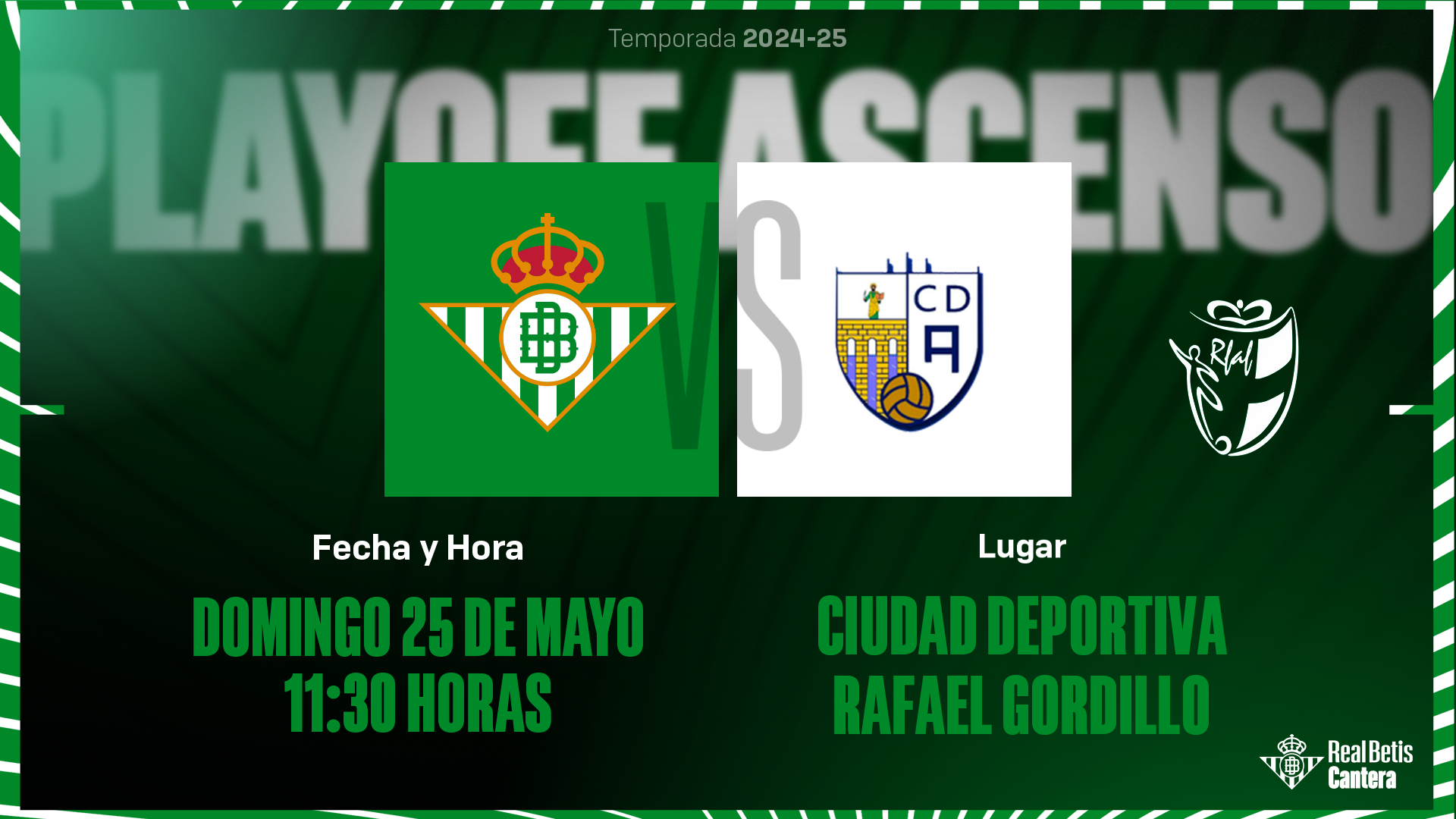 El Betis C-CD Alcalá de las semifinales del play-off de ascenso, el domingo 25 de mayo a las 11:30 horas