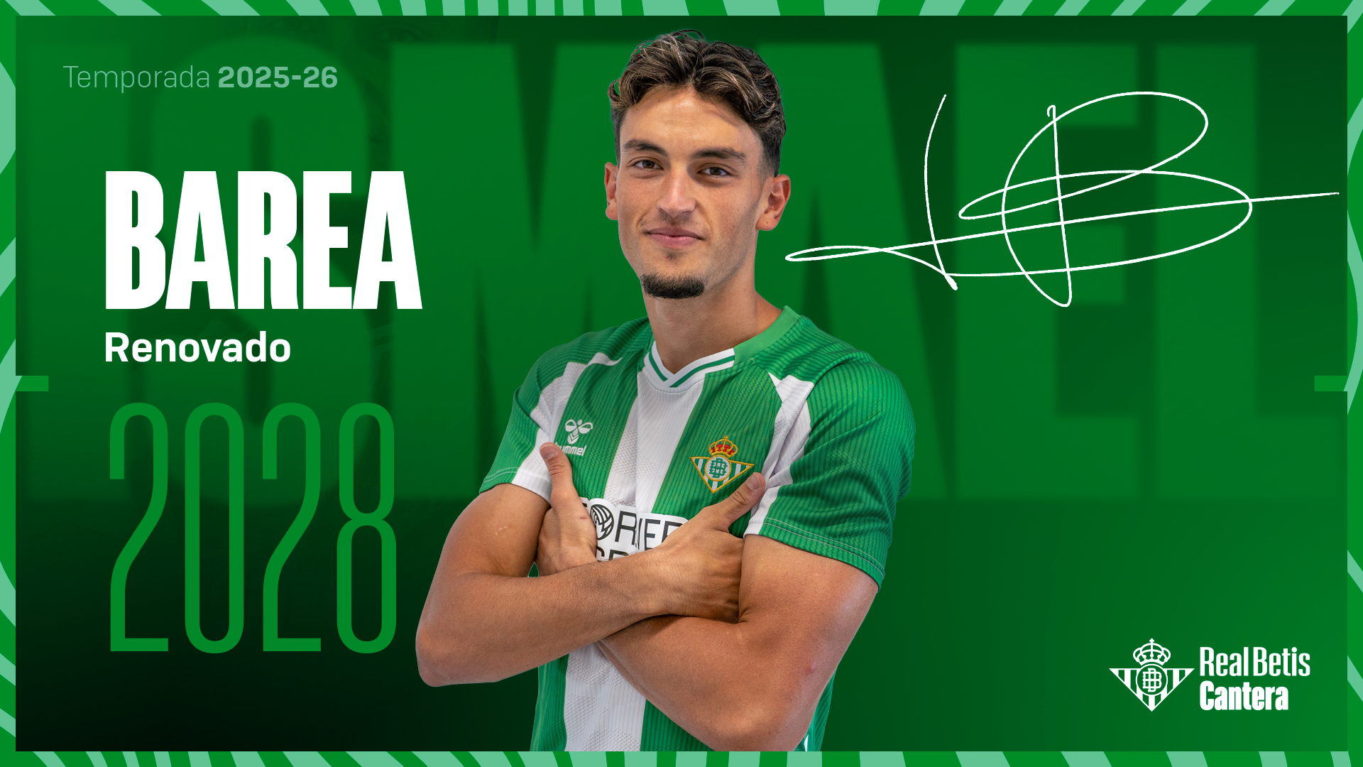 El Real Betis acuerda la renovación de Barea hasta 2028 y su cesión al CD Mirandés