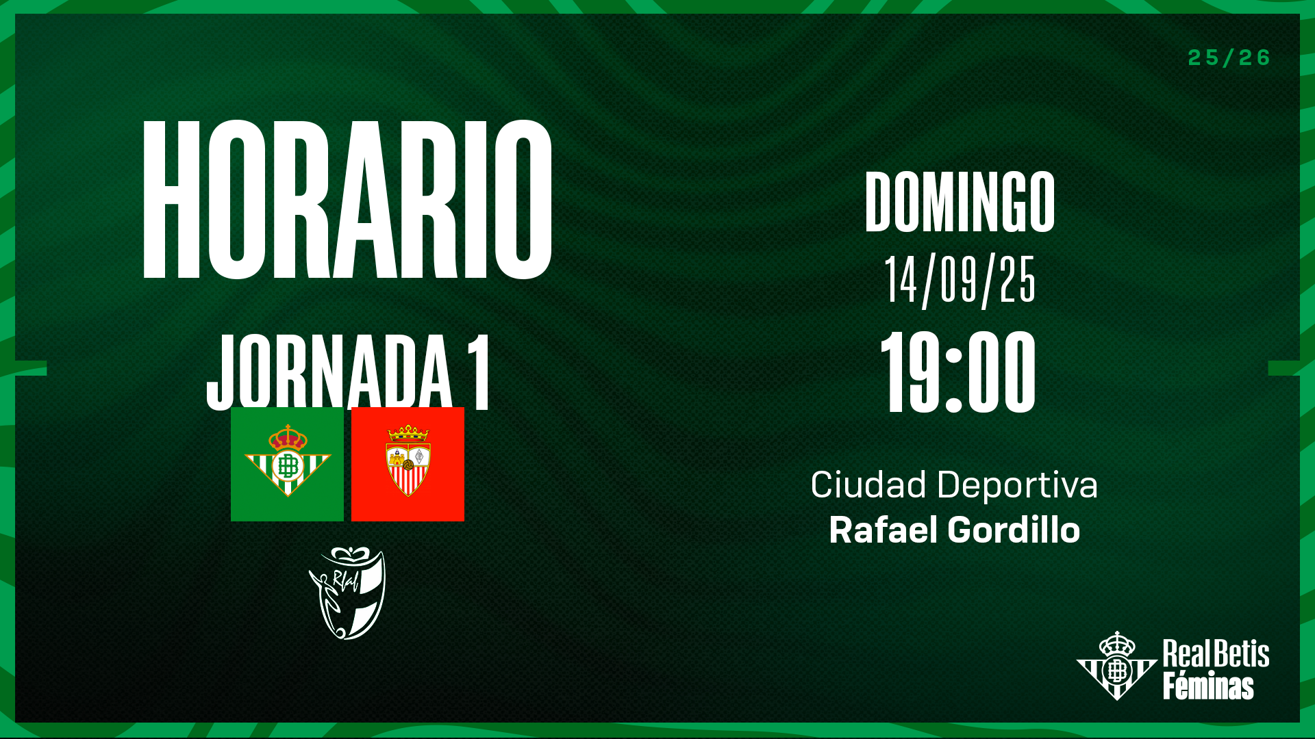 El Betis C-Racing Club Portuense, el domingo 14 de septiembre a las 19:00 horas