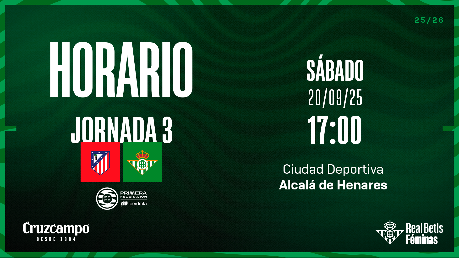 Atlético de Madrid 'B' - Real Betis Féminas, sábado 20 de septiembre a las 17:00 horas