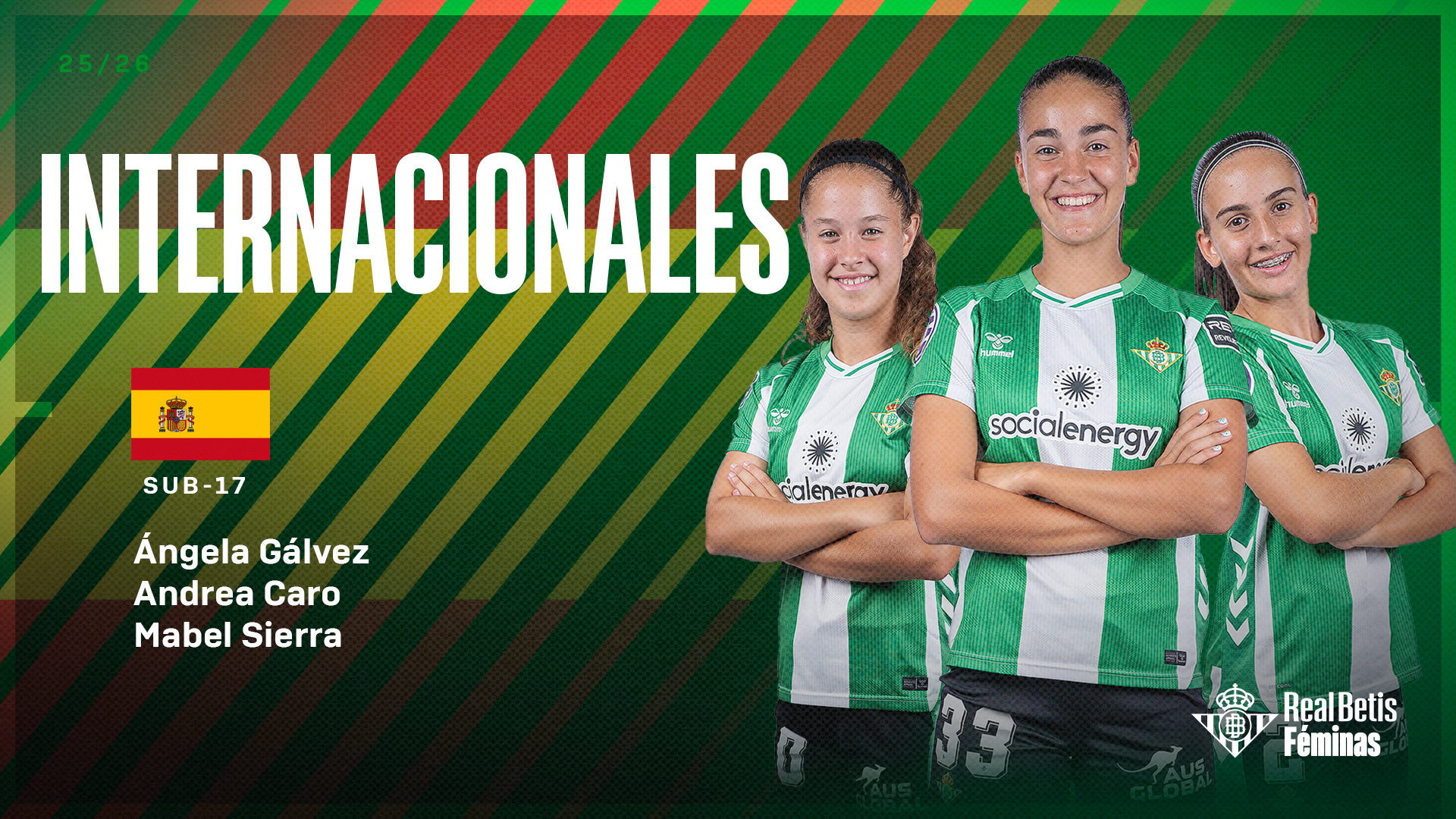 Ángela Gálvez, Andrea Caro y Mabel Sierra, convocadas por la selección española sub-17