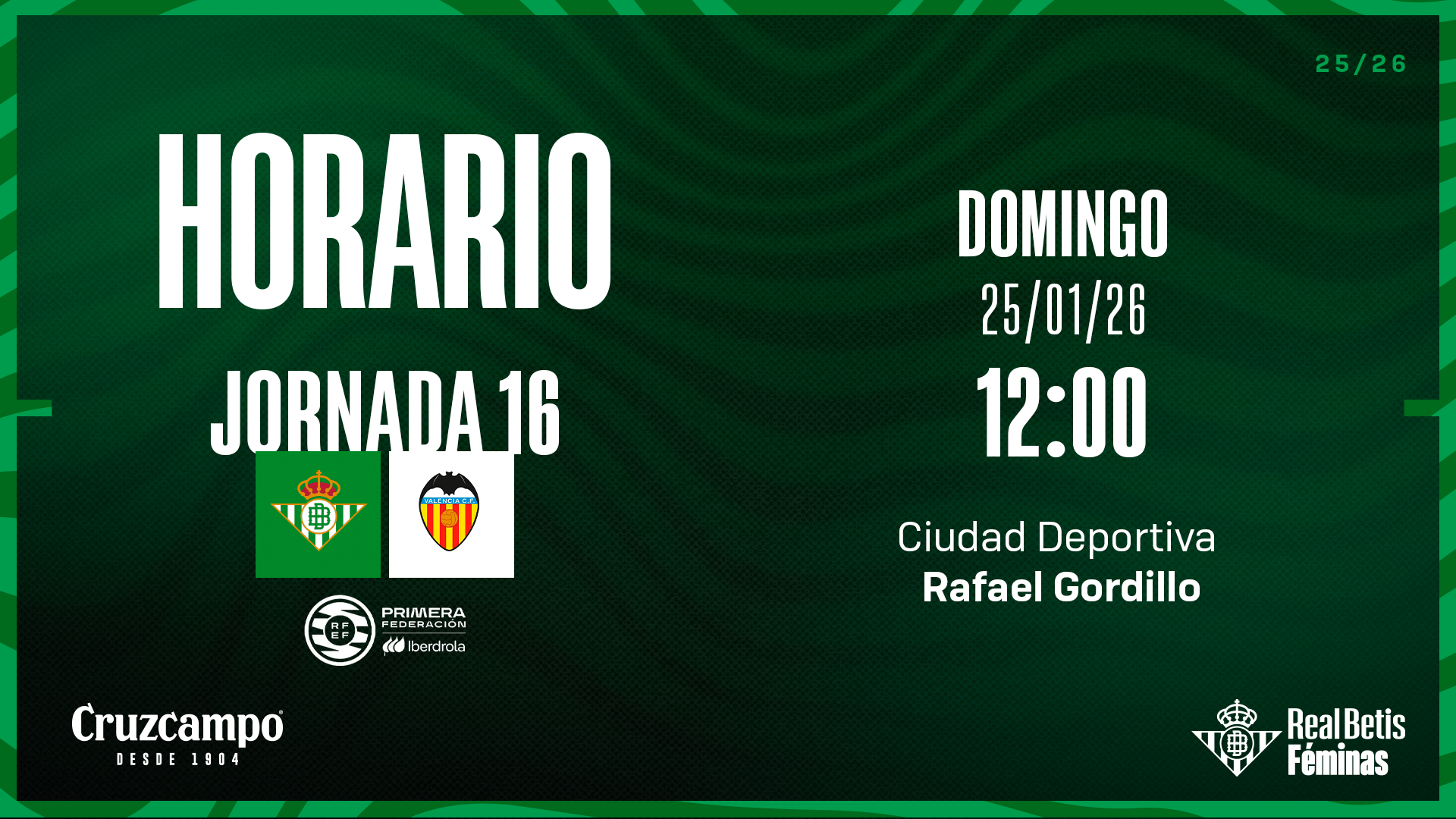 Real Betis Féminas - Valencia CF, domingo 25 de enero a las 12:00 horas