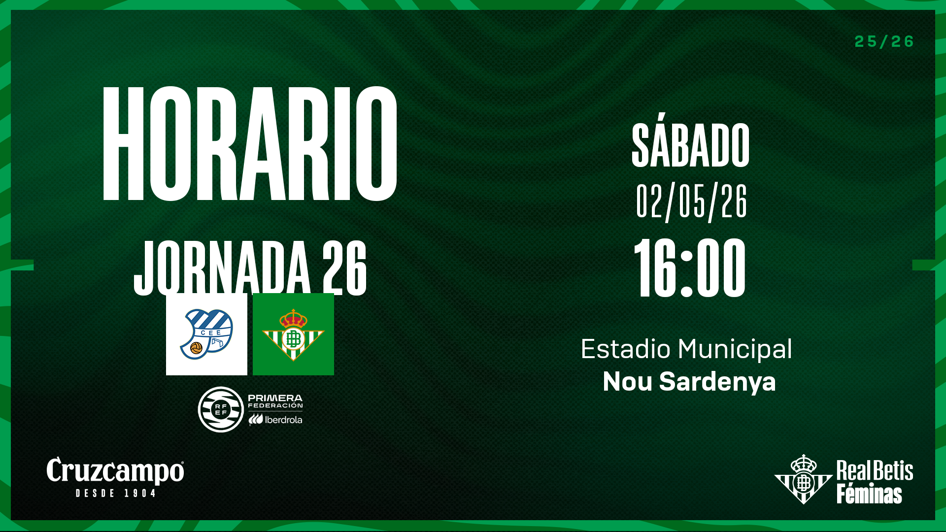 CE Europa - Real Betis Féminas, sábado 2 de mayo a las 16:00 horas